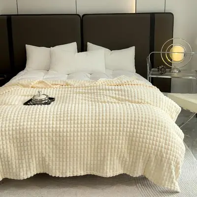 Soft Plush Christmas Blanket, 350GSM Air Conditioning Blanket, Solid Color Throw Blanket For Travel, Bed, Sofa, Home Decor, ...