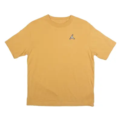 AIR JORDAN Womens T-Shirt Brown Crew Neck XS