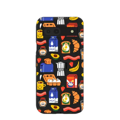 Black Breakfast Time Google Pixel 8a Case
