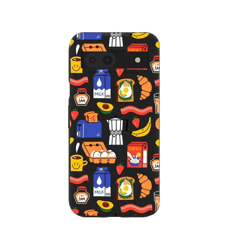 Black Breakfast Time Google Pixel 8a Case