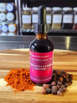 Organic Hawthorn & Cayenne Tincture with Moringa Leaves and Hibiscus for Daily Health Support - Spice