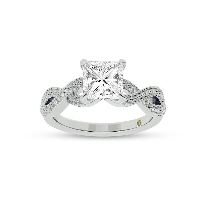 York Infinity Shank Princess Cut Lab Grown Diamond Engagement Ring | 18K White Gold 1 CT. TW.