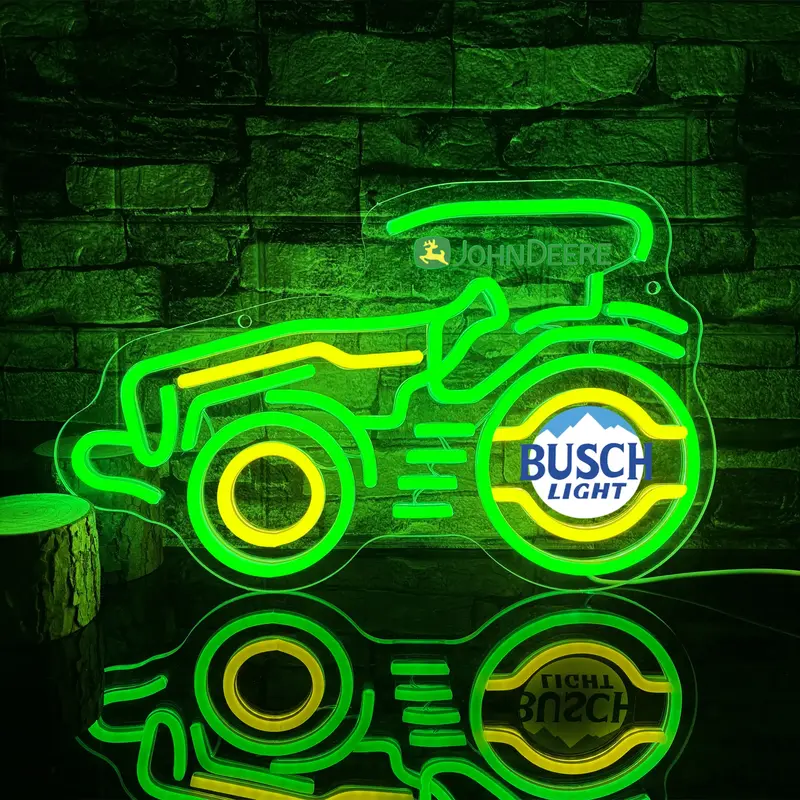 John Deere Busch Light Neon Signs for Wall Decor Neon Lights for Bedroom Led Signs Suitable for Man Cave Bar Pub Restaurant C...