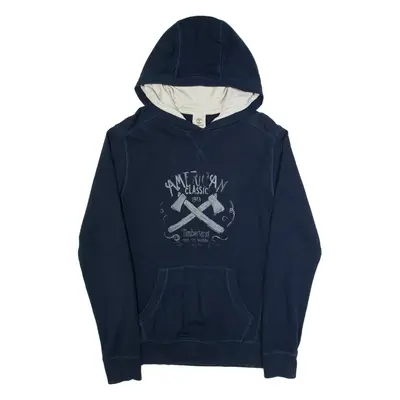 TIMBERLAND Mens Blue Hoodie USA S