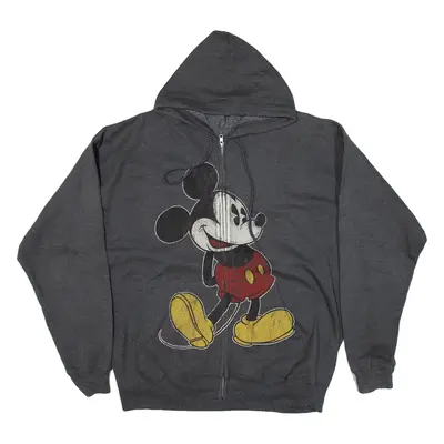 DISNEY Mickey Mouse Womens Grey Hoodie Full Zip XL