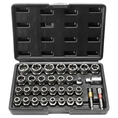 VEVOR Bolt Extractor Set, 29-Piece Bolt and Nut Remover Set, 6mm to 10mm, 13/32\