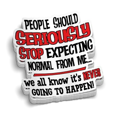 Expecting Normal Hard Hat Decal