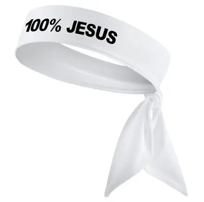 100% Jesus Headband - 100 Percent Jesus Sports Head Tie Headband Soccer Fútbol Football White Black Athletics Fitness Stretc...