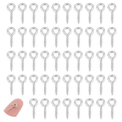 300Pcs 304 Stainless Steel Screw Eye Pin Peg Bails