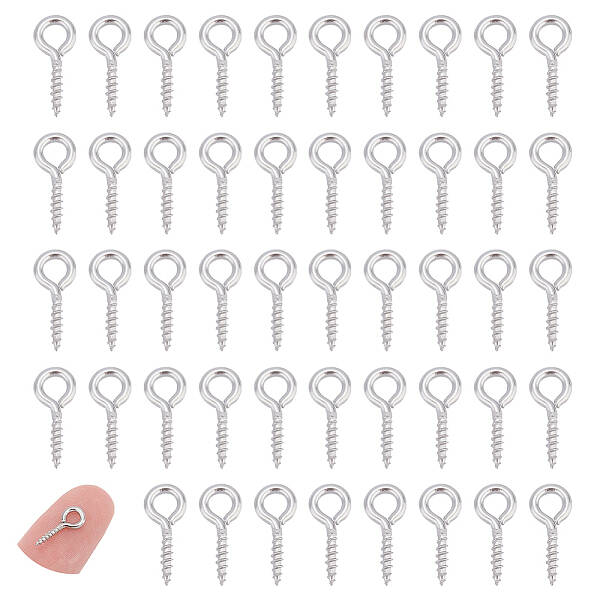 300Pcs 304 Stainless Steel Screw Eye Pin Peg Bails