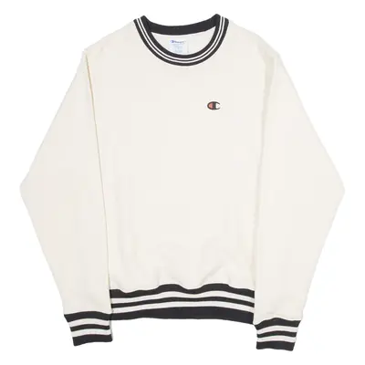 CHAMPION REVERSE WEAVE Womens Sweatshirt Cream Crew Neck S