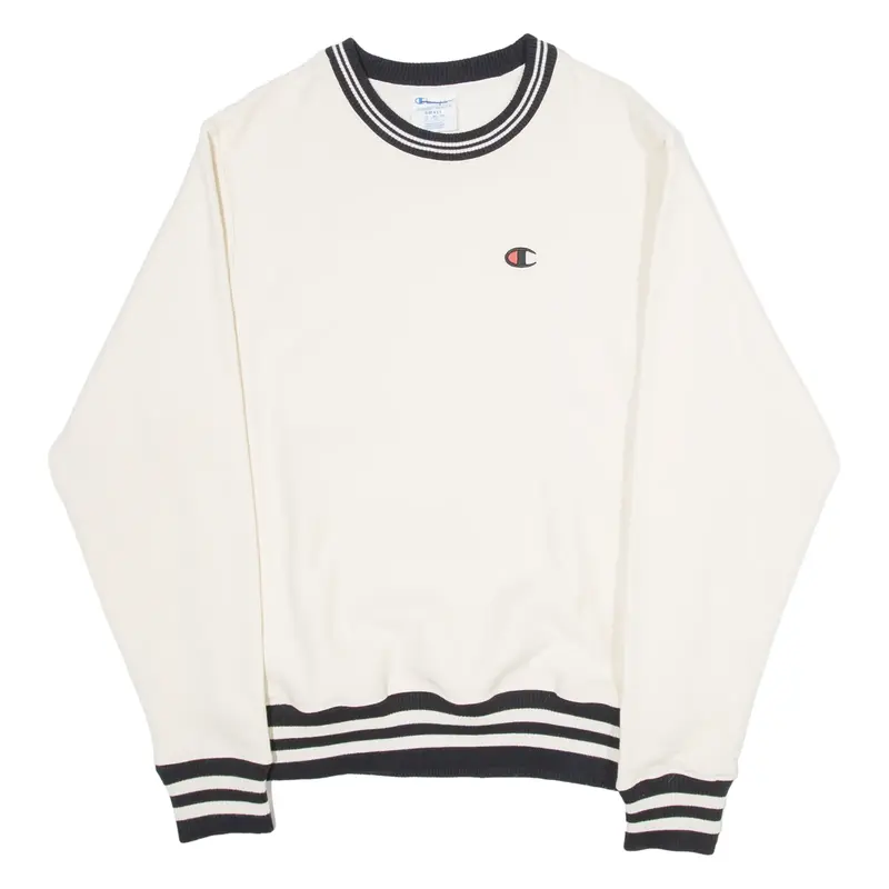 CHAMPION REVERSE WEAVE Womens Sweatshirt Cream Crew Neck S