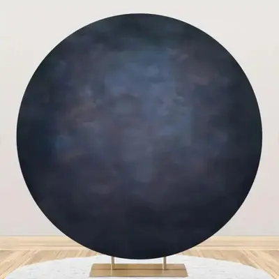 Circle Dark Gray Abstract Texture Birthday Backdrop - Aperturee