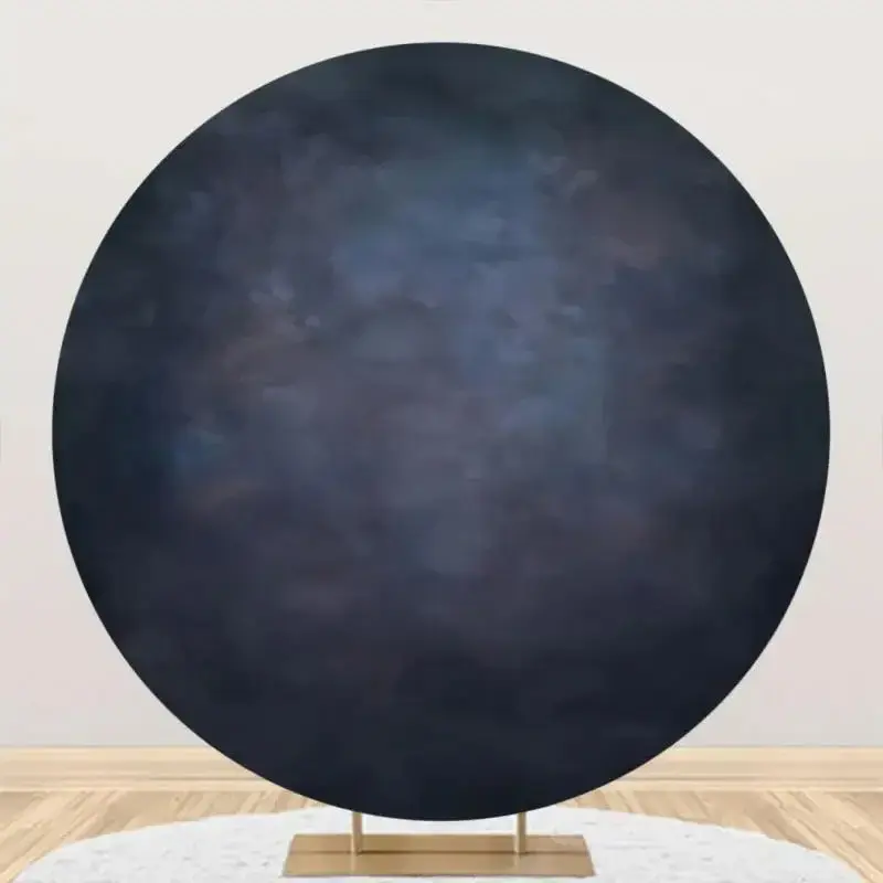 Circle Dark Gray Abstract Texture Birthday Backdrop - Aperturee