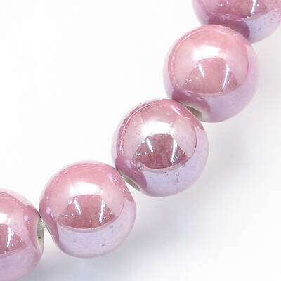 Pearlized Handmade Porcelain Round Beads