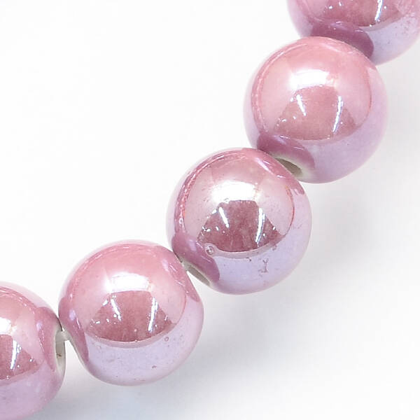 Pearlized Handmade Porcelain Round Beads