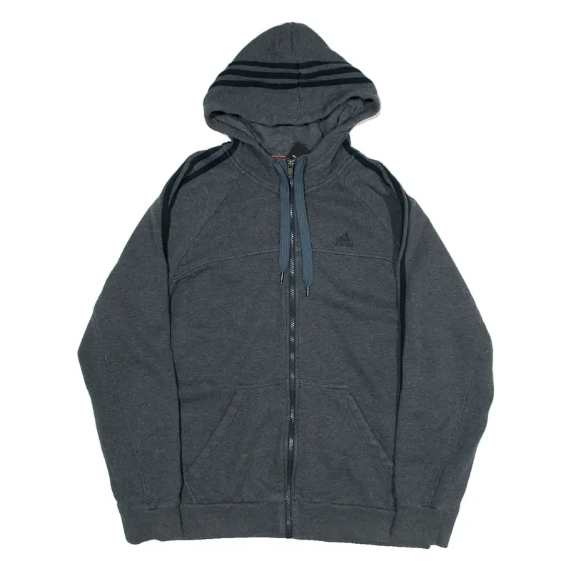 ADIDAS Womens Grey Hoodie Full Zip M