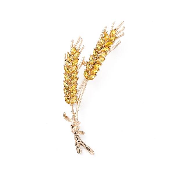 Rhinestone Wheat Brooch Pin