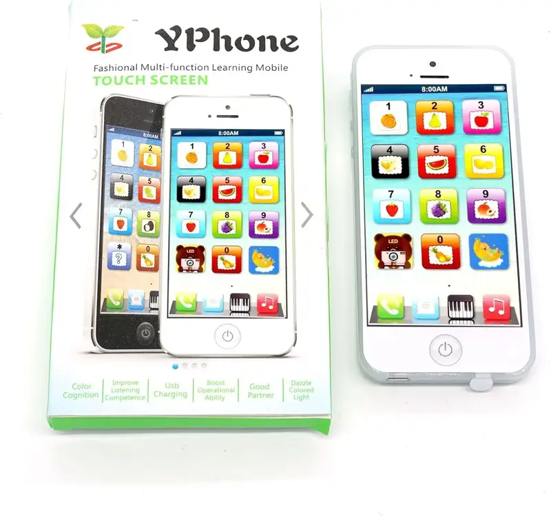 Cooplay Child's Interactive My First Own Cell Phone Toy- Play to Learn, Touch Screen YPhone with 8 Functions and Dazzling LED...