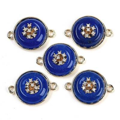 Dyed Natural White Jade Flat Round Links