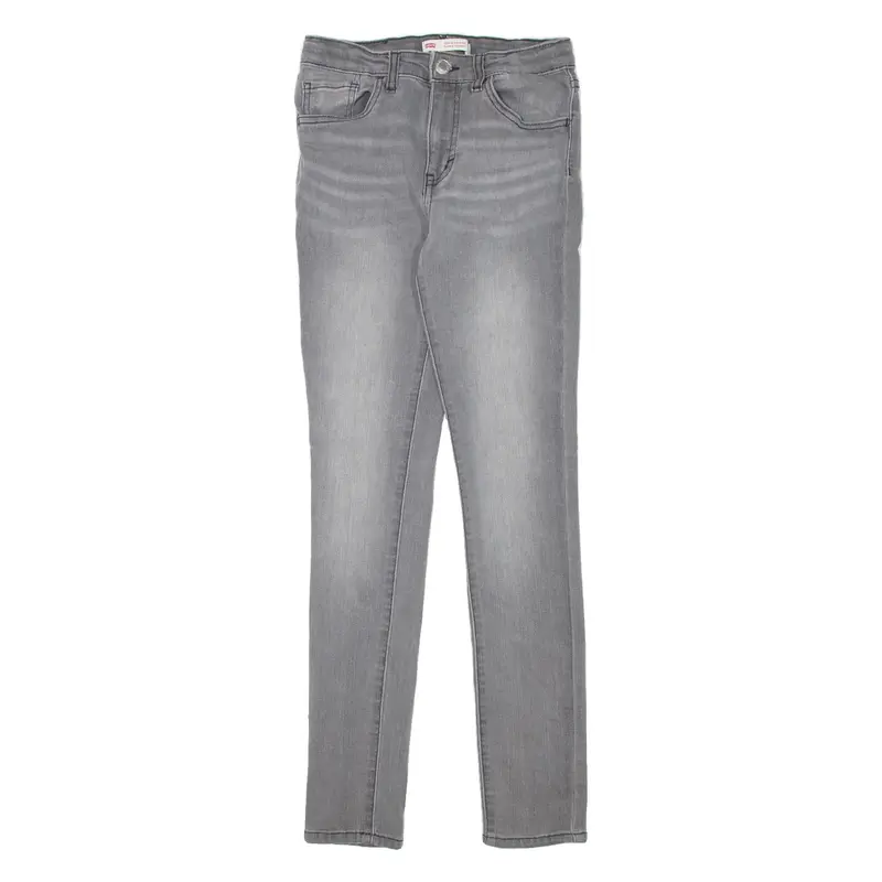 LEVI'S 720 High Rise Girls Jeans Grey Slim Skinny Stone Wash W24 L27