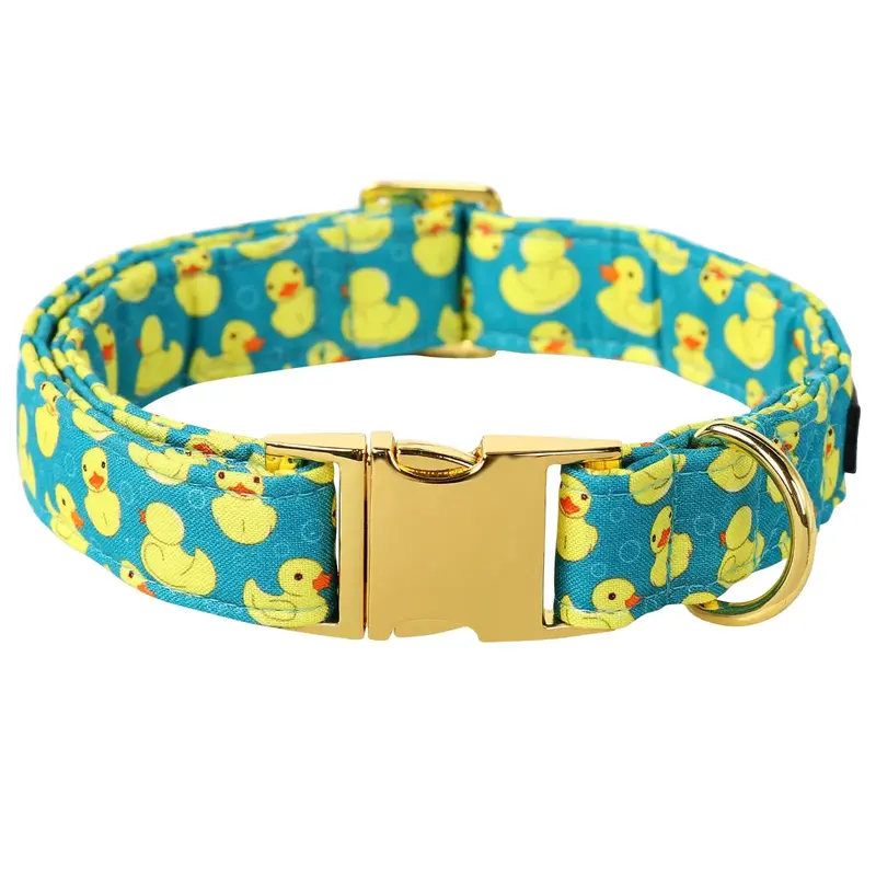 Maca Bates Yellow Duck Dog Collar with Bow Tie - Adjustable Breakaway Design for Small, Medium, Large, and XL Dogs - Birthday...