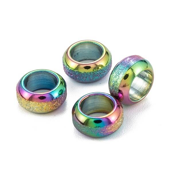 Ion Plating(IP) Frosted 201 Stainless Steel European Beads