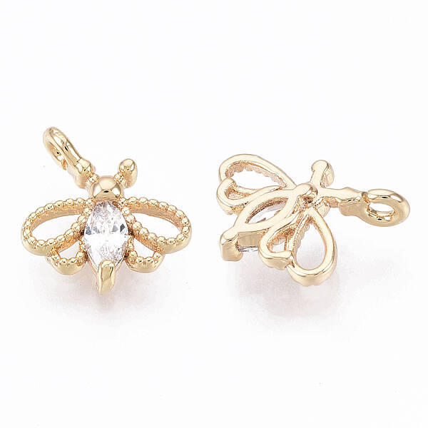 Brass Micro Cubic Zirconia Charms