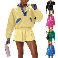 Tanming Women's Two Piece Short Sets Summer Lounge Sweatsuits Long Sleeve Outfits Travel Tracksuit with Pocket Summer 2 Piece...