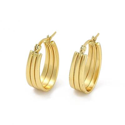 PVD Vacuum Plating 201 Stainless Steel Split Hoop Earrings for Women