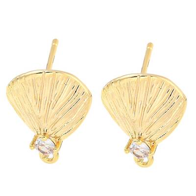 Brass Micro Pave Cubic Zirconia Stud Earring Findings