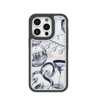 Clear Cosmic Luck iPhone 16 Pro Case With Black Ridge