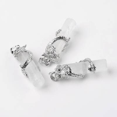 Tube Natural Crystal Pendants