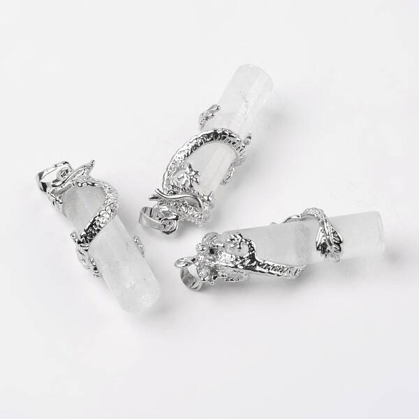Tube Natural Crystal Pendants