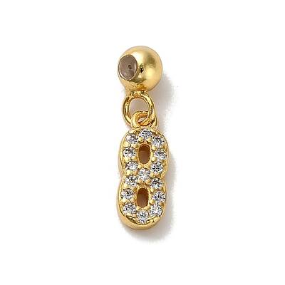 925 Sterling Silver Micro Pave Clear Cubic Zirconia European Dangle Charms