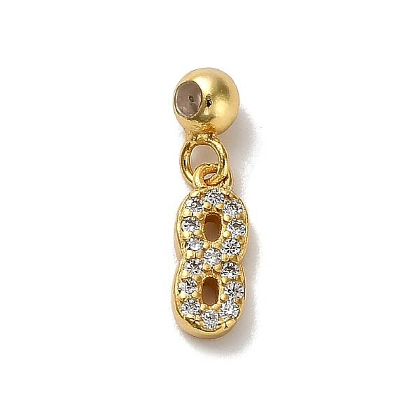 925 Sterling Silver Micro Pave Clear Cubic Zirconia European Dangle Charms