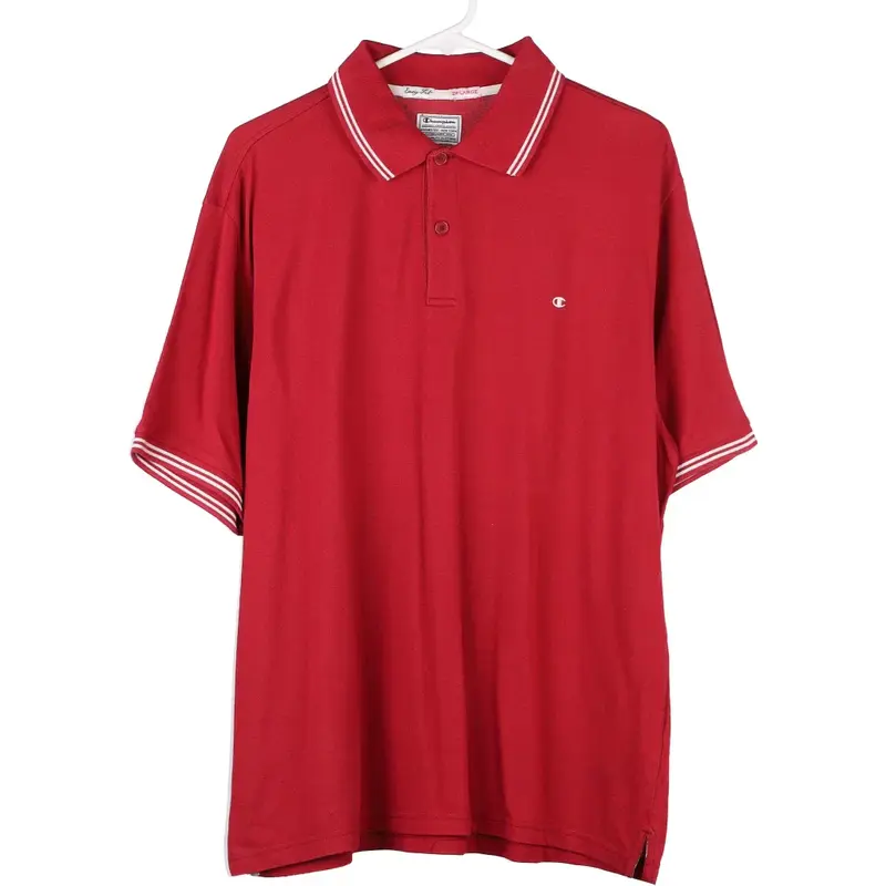 Champion Polo Shirt - 2XL Red Cotton