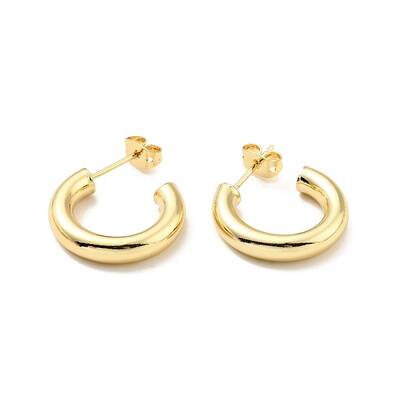 Rack Plating Brass C-shape Stud Earrings