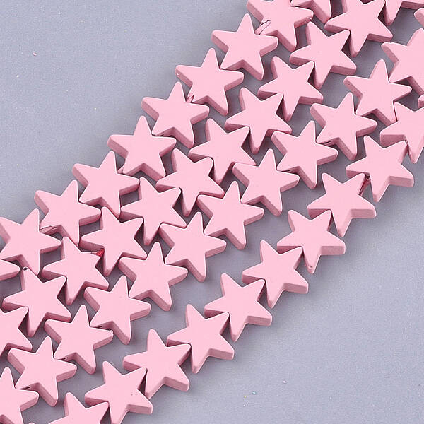 Spray Painted Non-magnetic Synthetic Hematite Beads Strands