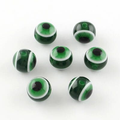 Round Evil Eye Resin Beads
