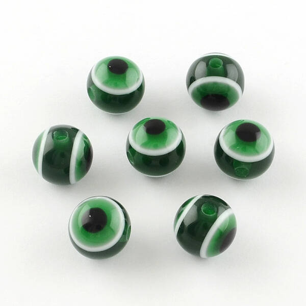 Round Evil Eye Resin Beads