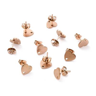 Ion Plating(IP) 304 Stainless Steel Stud Earring Findings