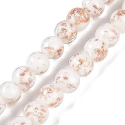 Handmade Gold Sand Lampwork Beads