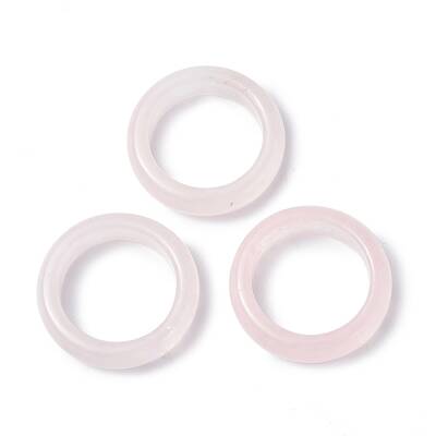 Natural Rose Quartz Plain Band Ring