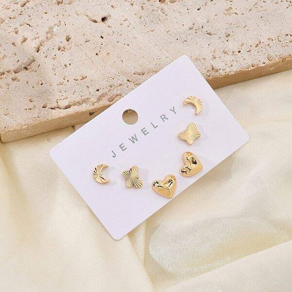 Brass Stud Earring Sets for Women