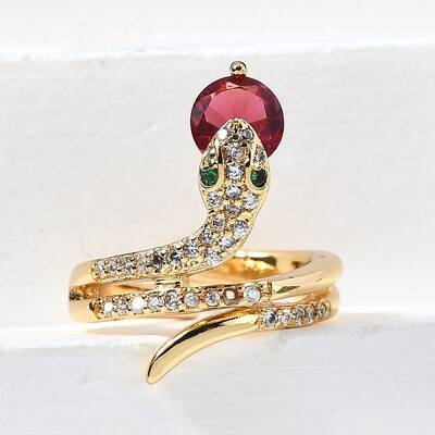 Brass Micro Pave Cubic Zirconia Adjustable Cuff Rings
