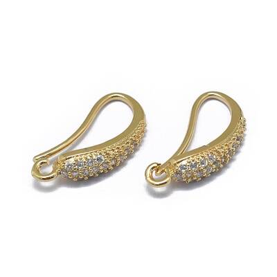 Brass Micro Pave Cubic Zirconia Earring Hooks