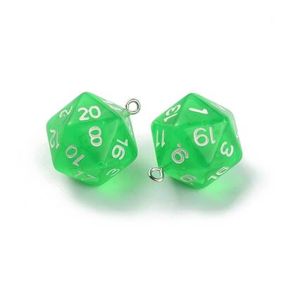 Transparent Resin Polyhedral Dice Pendants