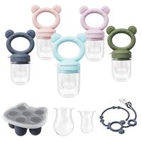 ThoLune Baby Food Fruit Feeder & Breastmilk Popsicle Mold Set,Teething Fun,Silicone Fruit Teether,Infant Self Feeding, Fruit ...