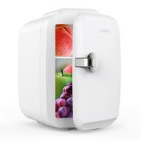 CROWNFUL 4L Mini Fridge, 6 Can Portable Cooler and Warmer Personal Refrigerator for Skin Care, Food, Beverage, Great for Bedr...
